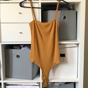 Mustard color tank top body suit